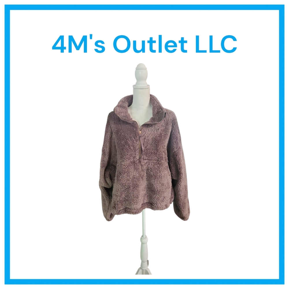Old Navy Cozy Purple Fleece Pullover 1/2 Zip Cozy Size XL